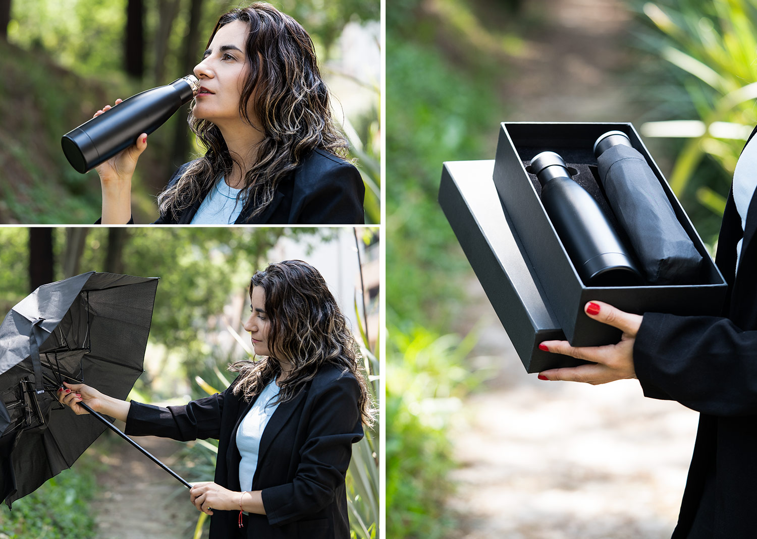 Kit Corporativo Ejecutivo Paraguas y Botella