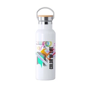 Termo en Acero Tapa Bambu Aro 600ml