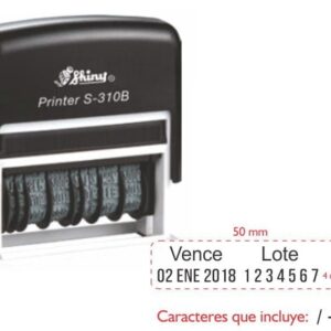 Sello  Fechador Vence y Lote 310B Shiny