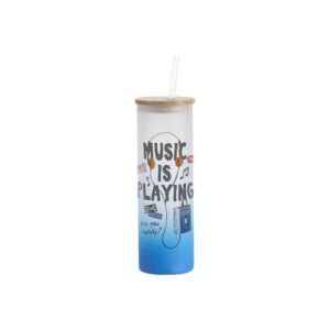 Vaso Opalizado Tapa Bambu Pitillo 800 Ml